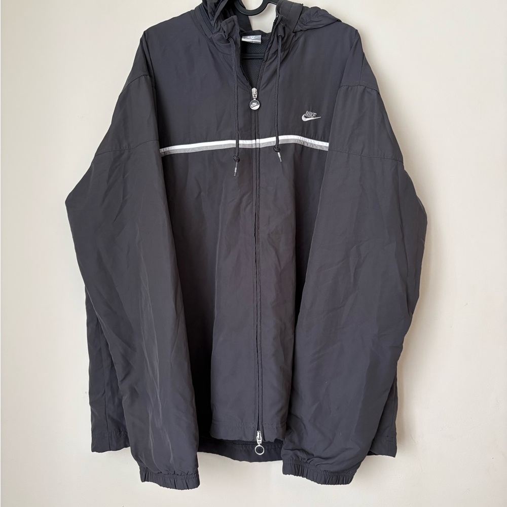 Vintage 90s Nike Men's Black Windbreaker Jacket XXL